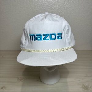 NOS Vintage 1980-1990s MAZDA  Cap  KC Rope White Cap Hat